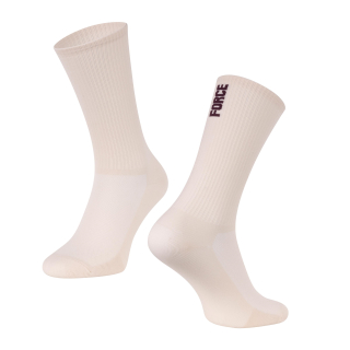 ponožky FORCE LONGER SLIM, krémové L-XL/42-46