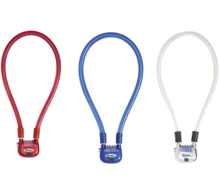 MasterLock Zámek PENDLER 60cm x 12mm svítící nastavitelná kombinace, vinylový potah, stříbrný